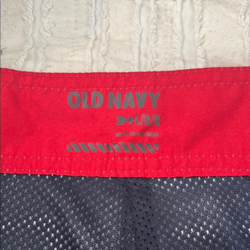Men's Star-Patterned Swim Shorts - Red and Blue - Picture 3 of 4